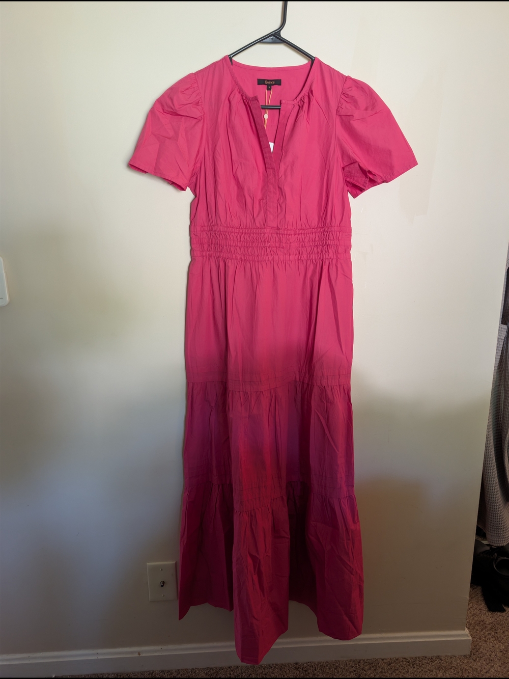 Quince Fuchsia Pink Maxi Dress